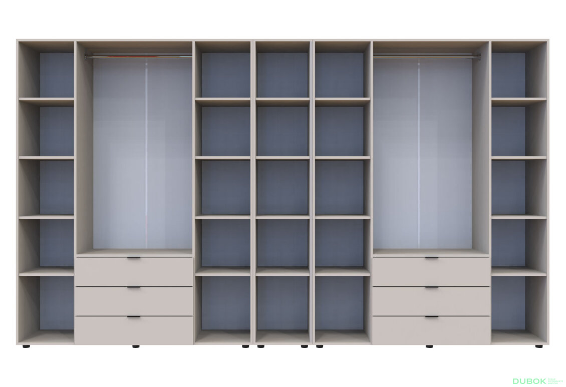 Obrázek 5 - Skříň osmidveřová s regálem Gelar 348.2 cm Kašmír