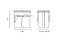 Obrázek 2 - Sorter Gollinucci 580 Plus Line do skrinky 400mm 2x29l antracit