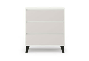 Komoda Borg 3s/70 bílá / kašmír