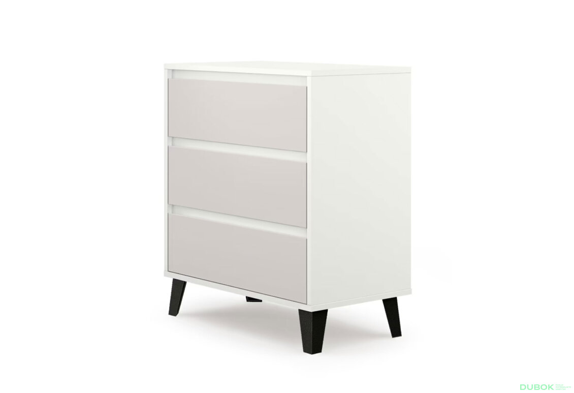 Obrázek 3 - Komoda Borg 3s/70 bílá / kašmír