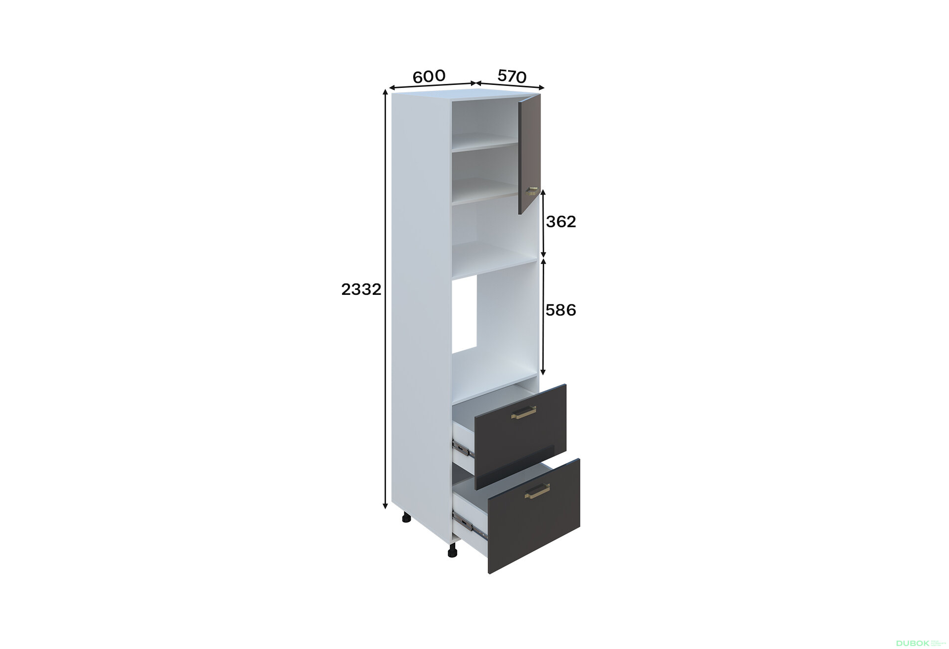 Obrázek 1 - Penál 60 DZ Pro mikrovlnnou troubu (h-920) LUX Liona