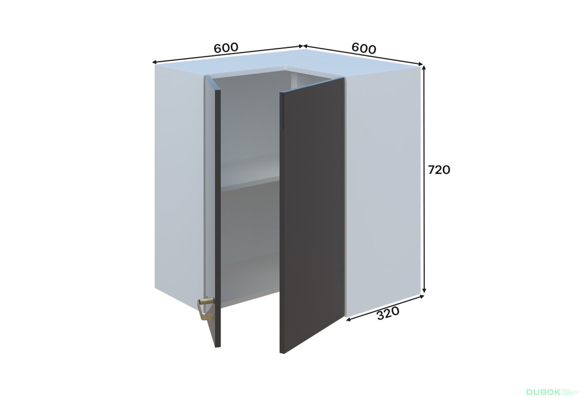 Horní skříňka 60x60 Přímý roh L/P Liona