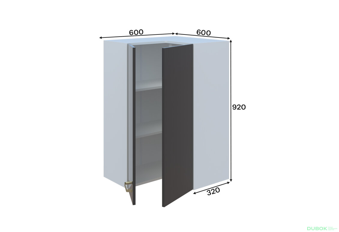 Horní skříňka 60x60 Přímý roh L/P (h-920) Liona