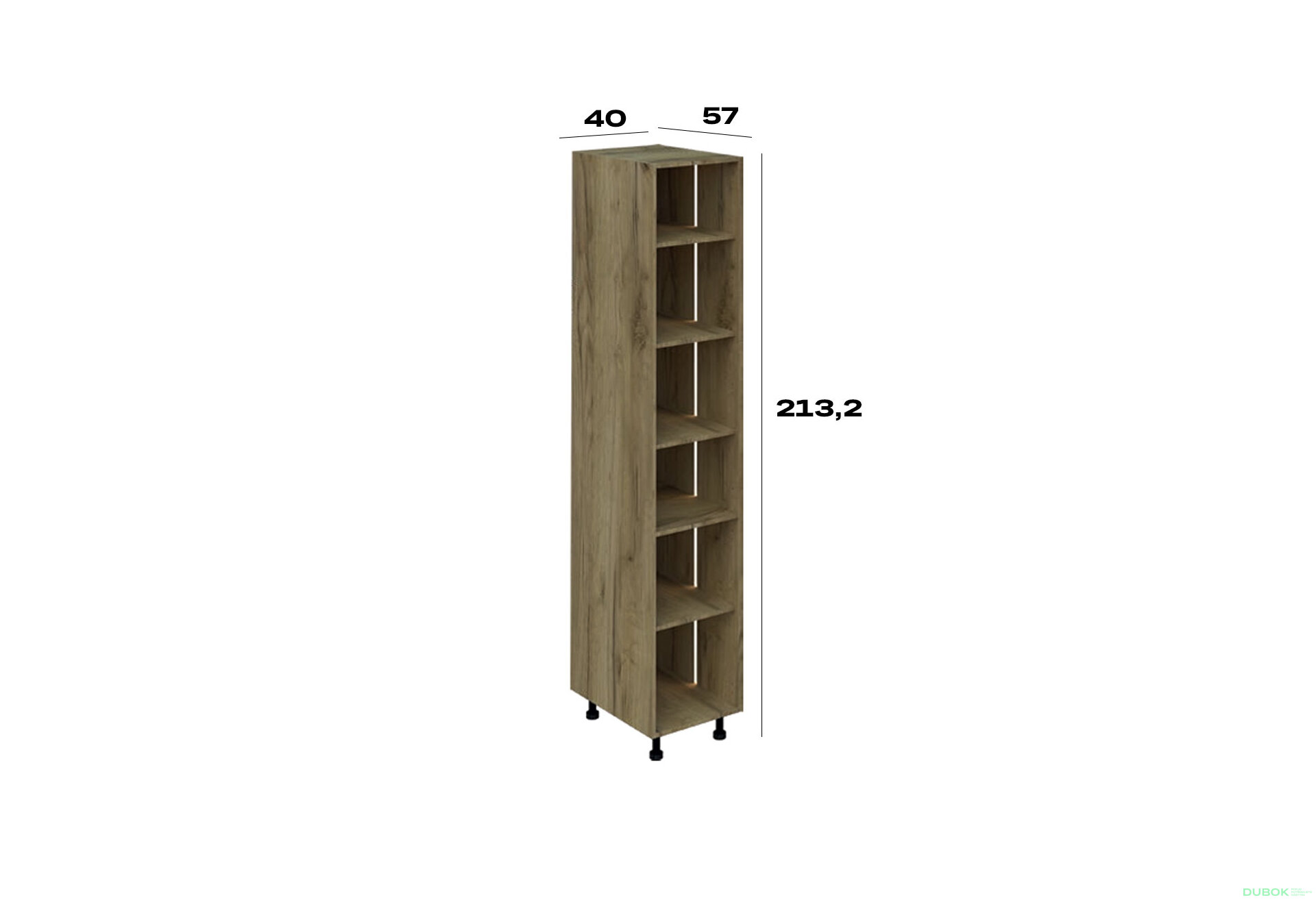 Obrázek 2 - Korpus P 40 SK (720) LED dub kraft zlatý