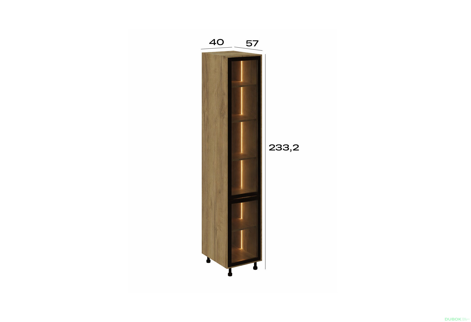 Obrázek 2 - Penál P 40 Sk (920) LED dub kraft zlatý
