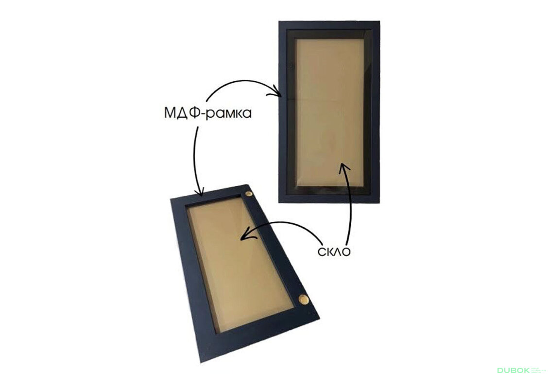 Obrázek 2 - Skleněná fasáda grafit 713x296 (V30 h-720), rám MDF černý