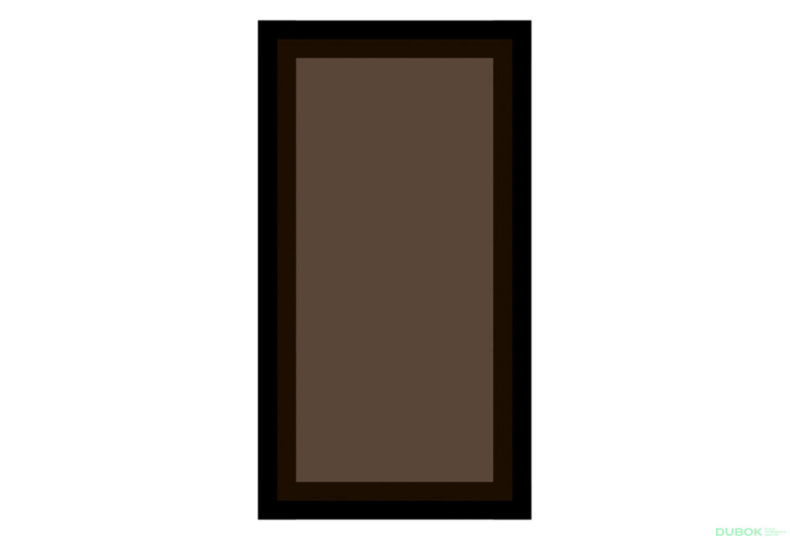 Skleněná fasáda bronz 913x296 (V30 h-920), rám MDF černý
