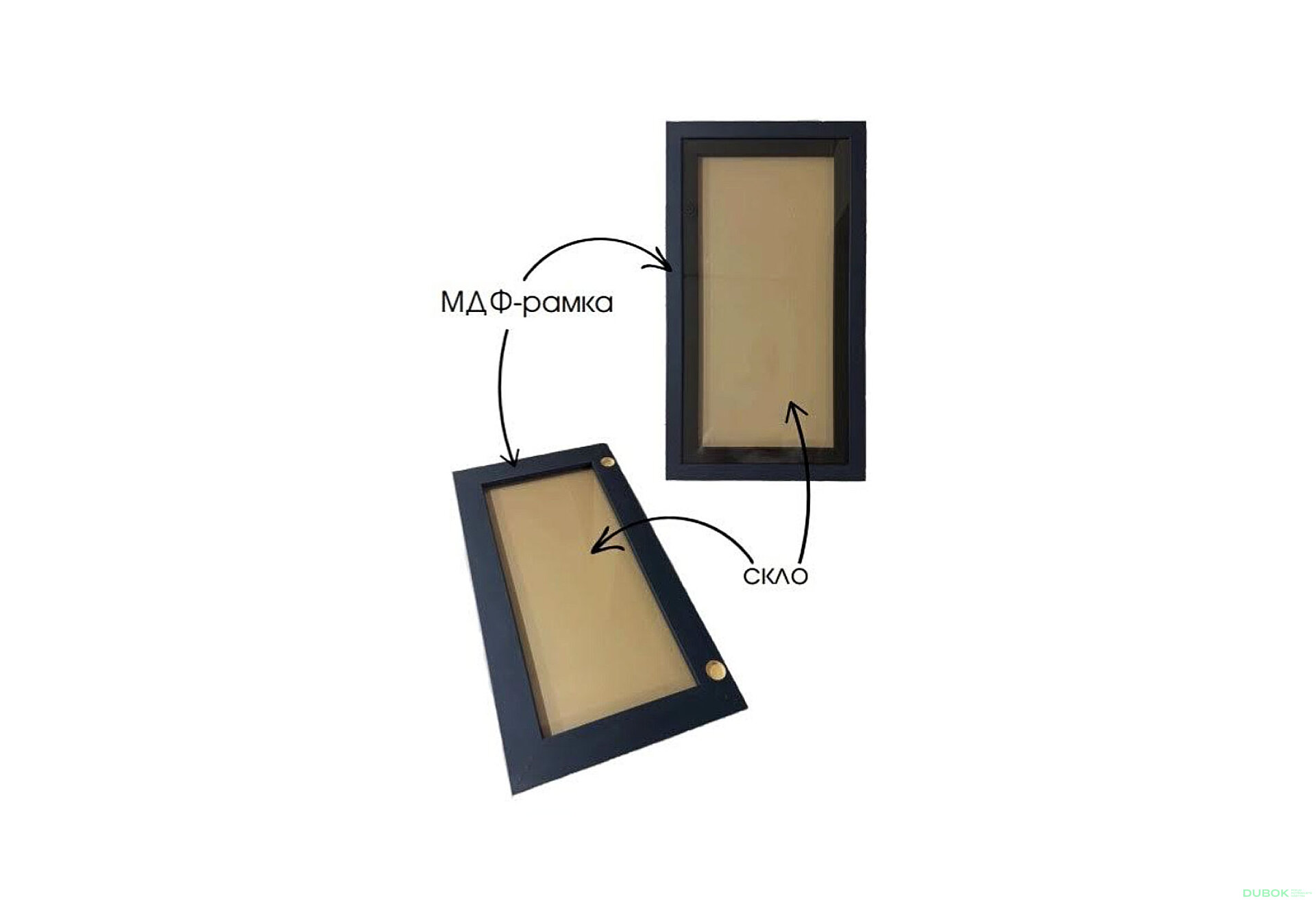 Obrázek 2 - Skleněná fasáda bronz 913x496 (V50 h-920), rám MDF černý