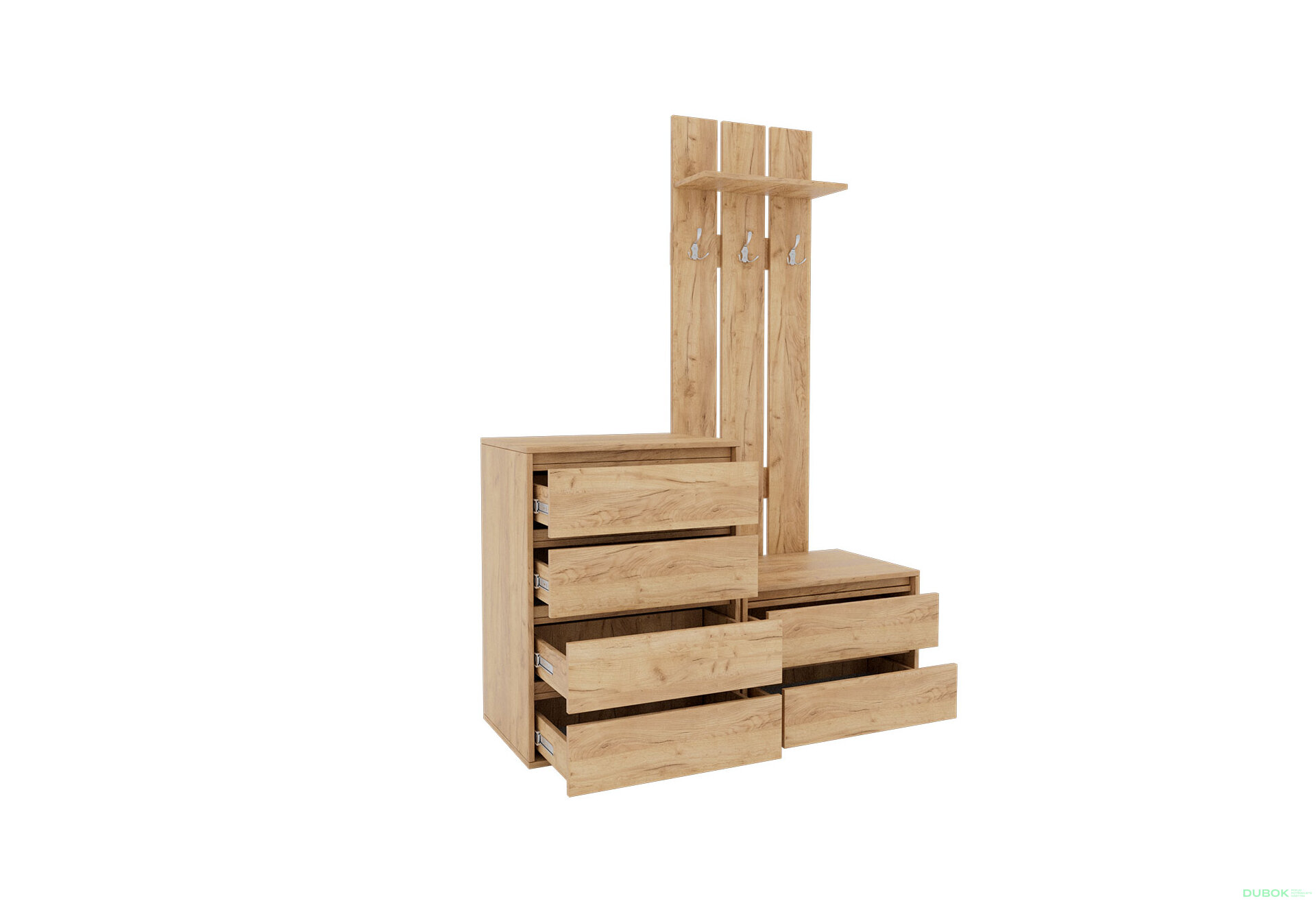 Obrázek 4 - Předsíňová sestava Melanie 120 cm Dub kraft zlatý