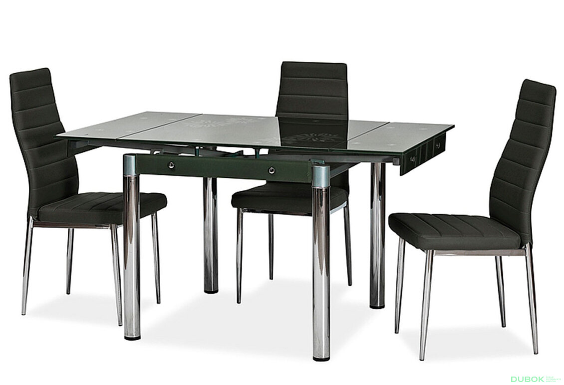 Obrázek 2 - Stůl GD-082 80(131)x80 černý / chrom