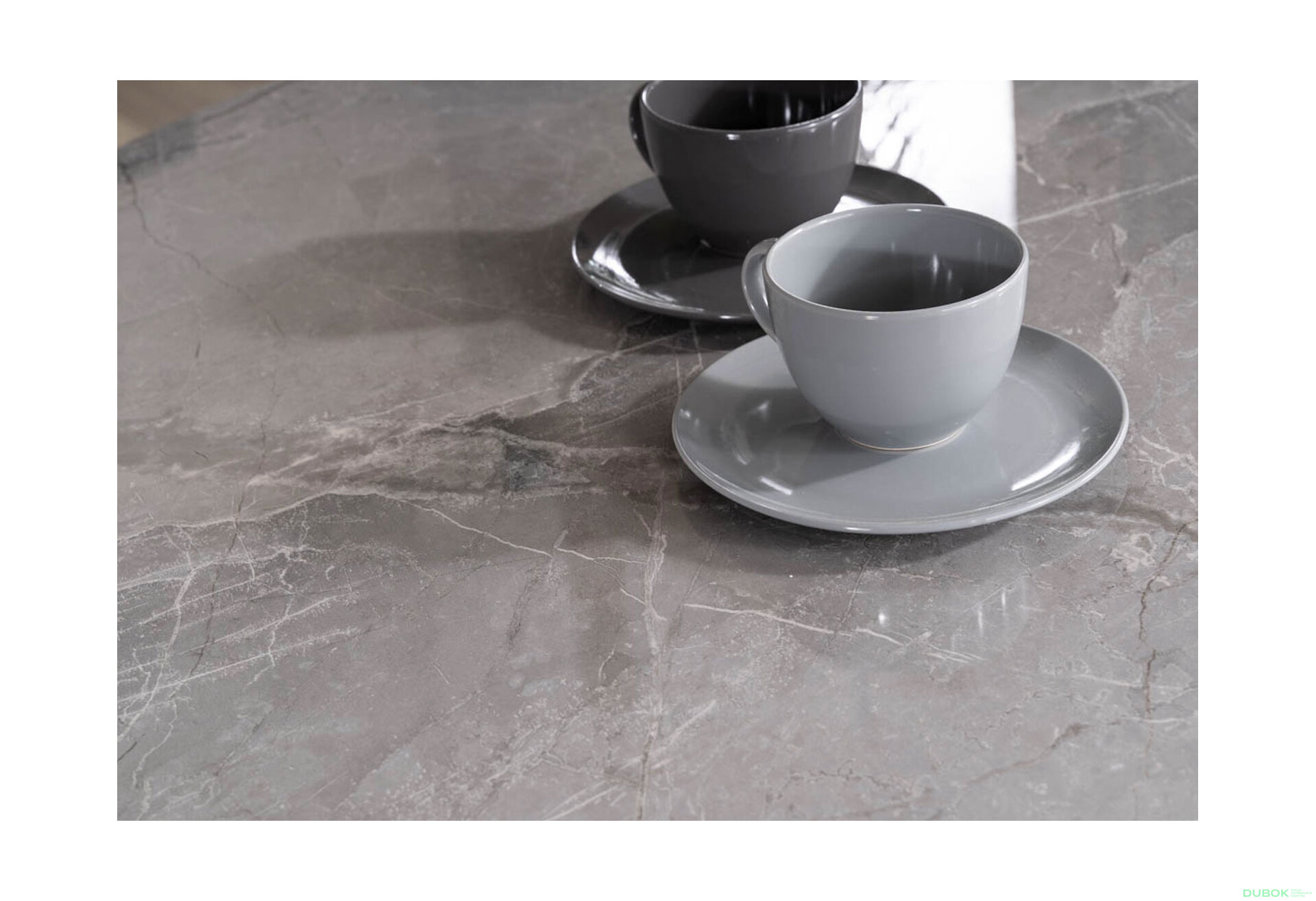 Obrázek 6 - Stůl Murano 120 šedý + 4 židle Cherry II Velvet světle šedý Bluvel 03