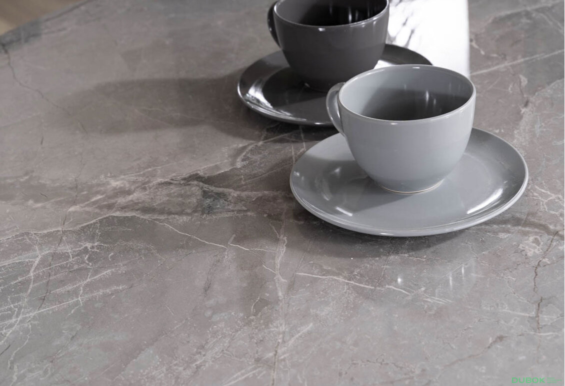 Obrázek 6 - Stůl Murano 120 šedý + 4 židle Cherry II Velvet světle šedý Bluvel 03
