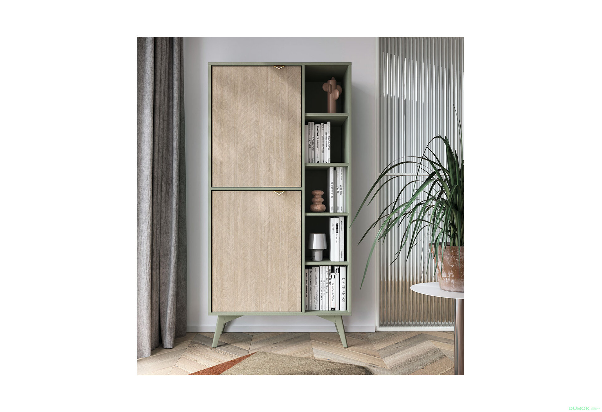Obrázek 4 - Regál RG80 Forest eukalyptus / skandinávský smrk