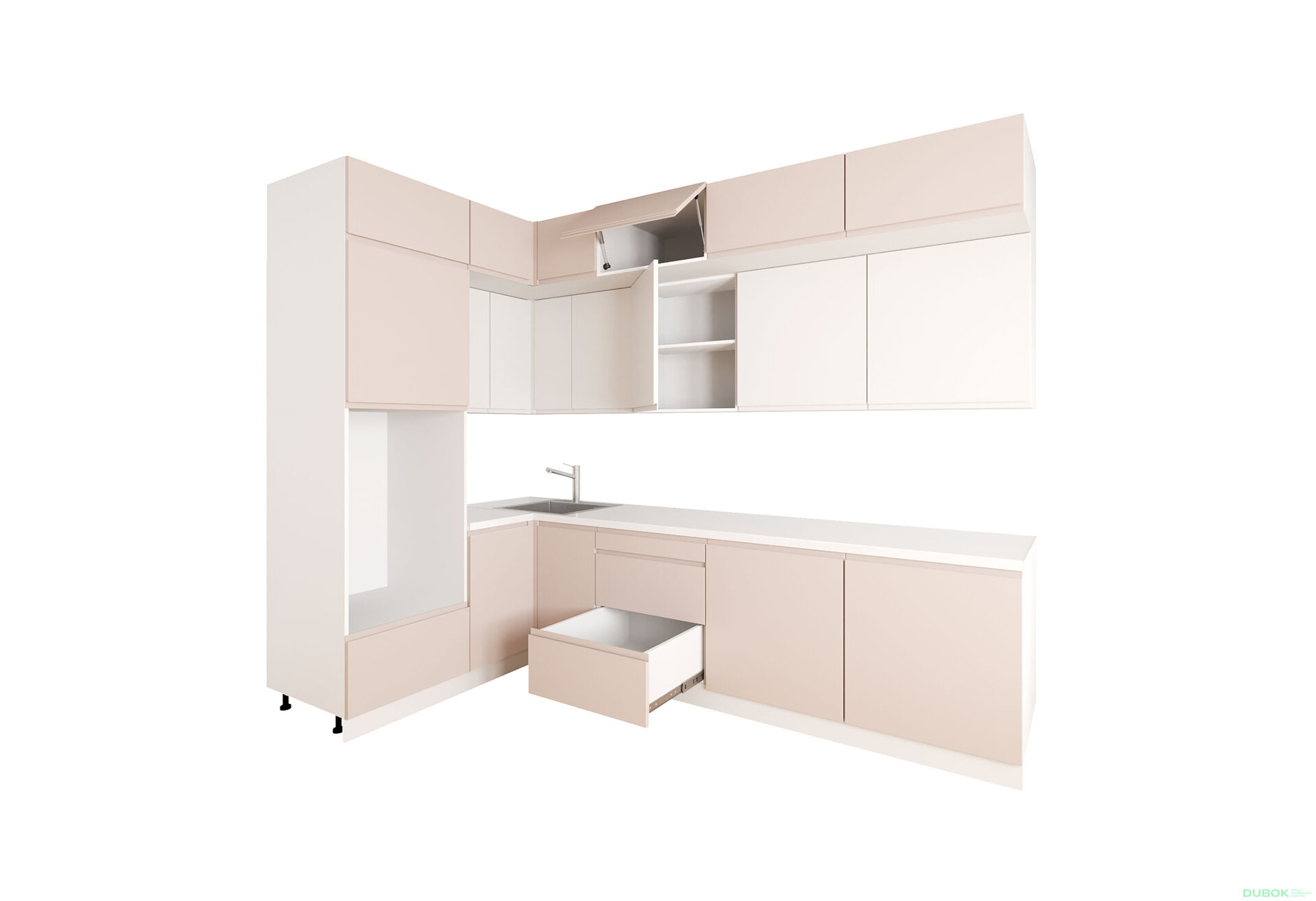 Obrázek 3 - Sada 1.6x2.8, k. bílá, f. béžová mat / bílá mat Interno Luxe