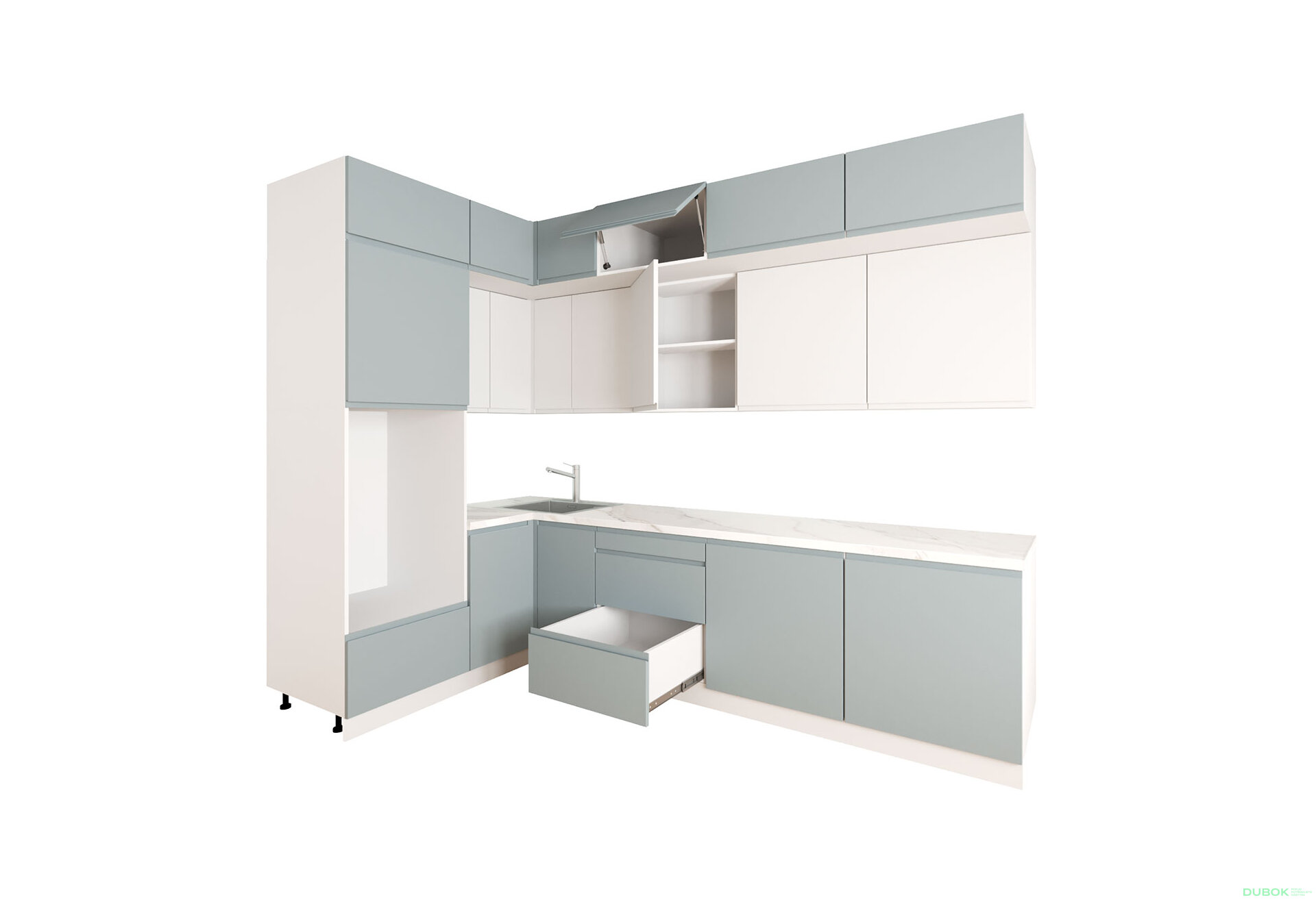 Obrázek 2 - Sada 1.6x2.8 k. bílá, f. šedá mat / bílá mat Interno Luxe