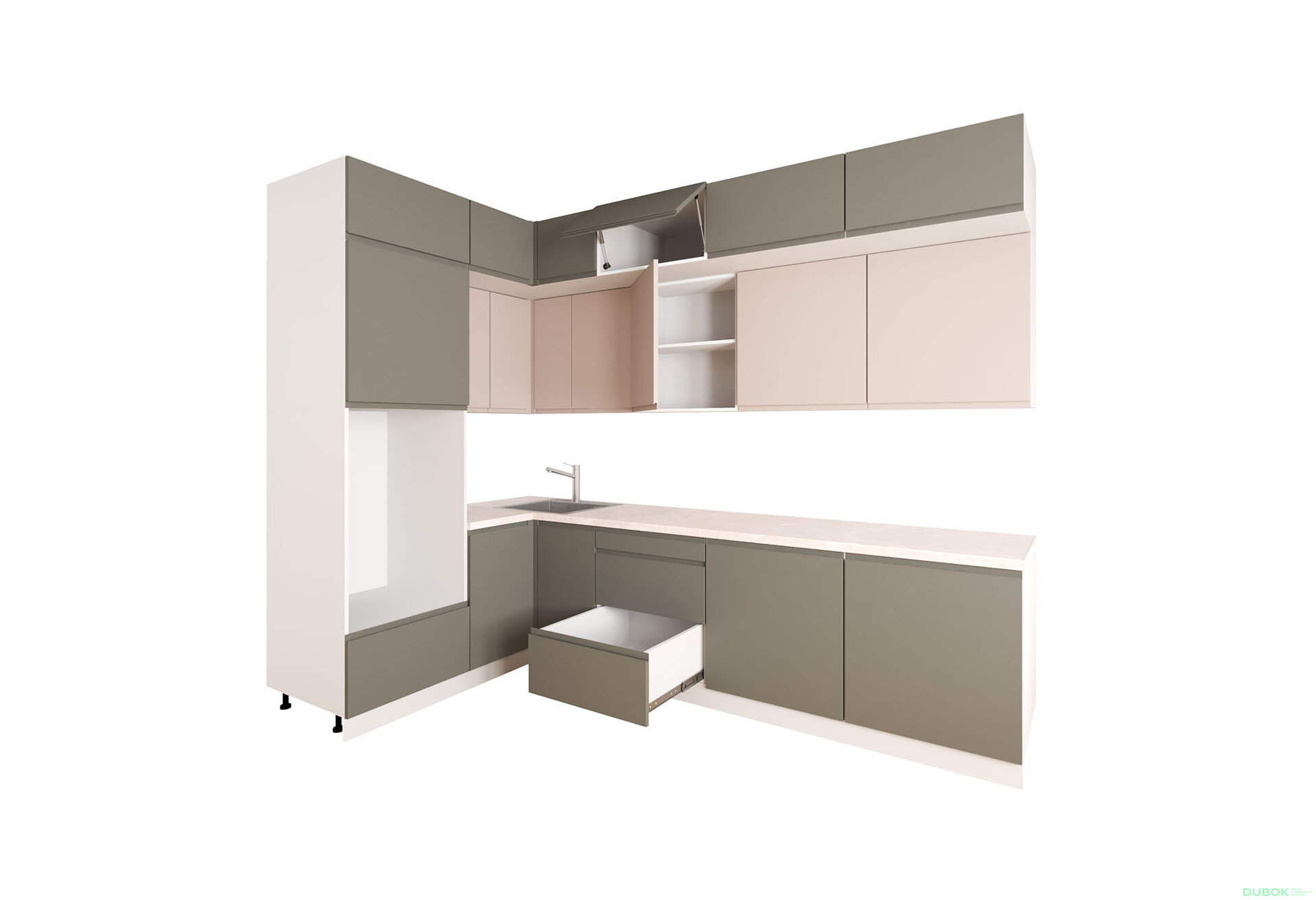 Obrázek 3 - Sada 1.6x2.8 b. bílá, f. tmavě šedá mat / béžová mat Interno Luxe
