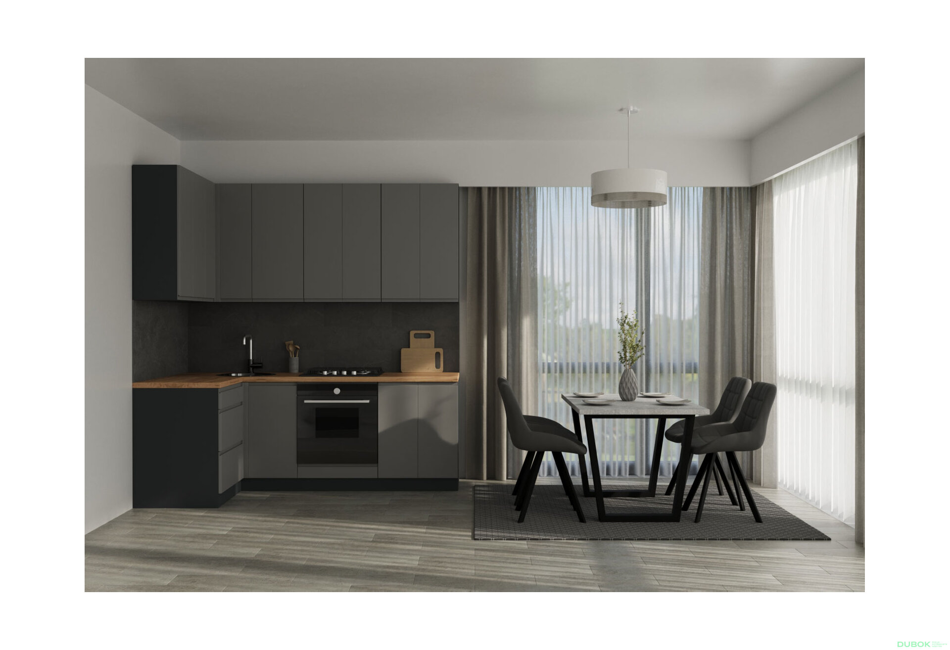 Obrázek 2 - Sada 2.2x1.2 antracit / tmavě šedý mat Interno Luxe