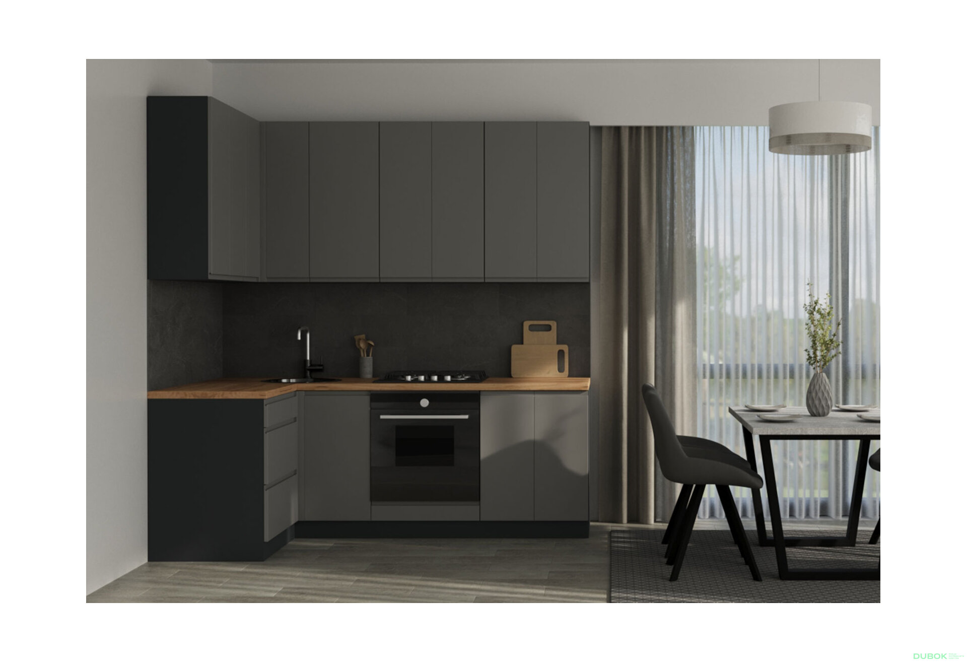 Obrázek 1 - Sada 2.2x1.2 antracit / tmavě šedý mat Interno Luxe