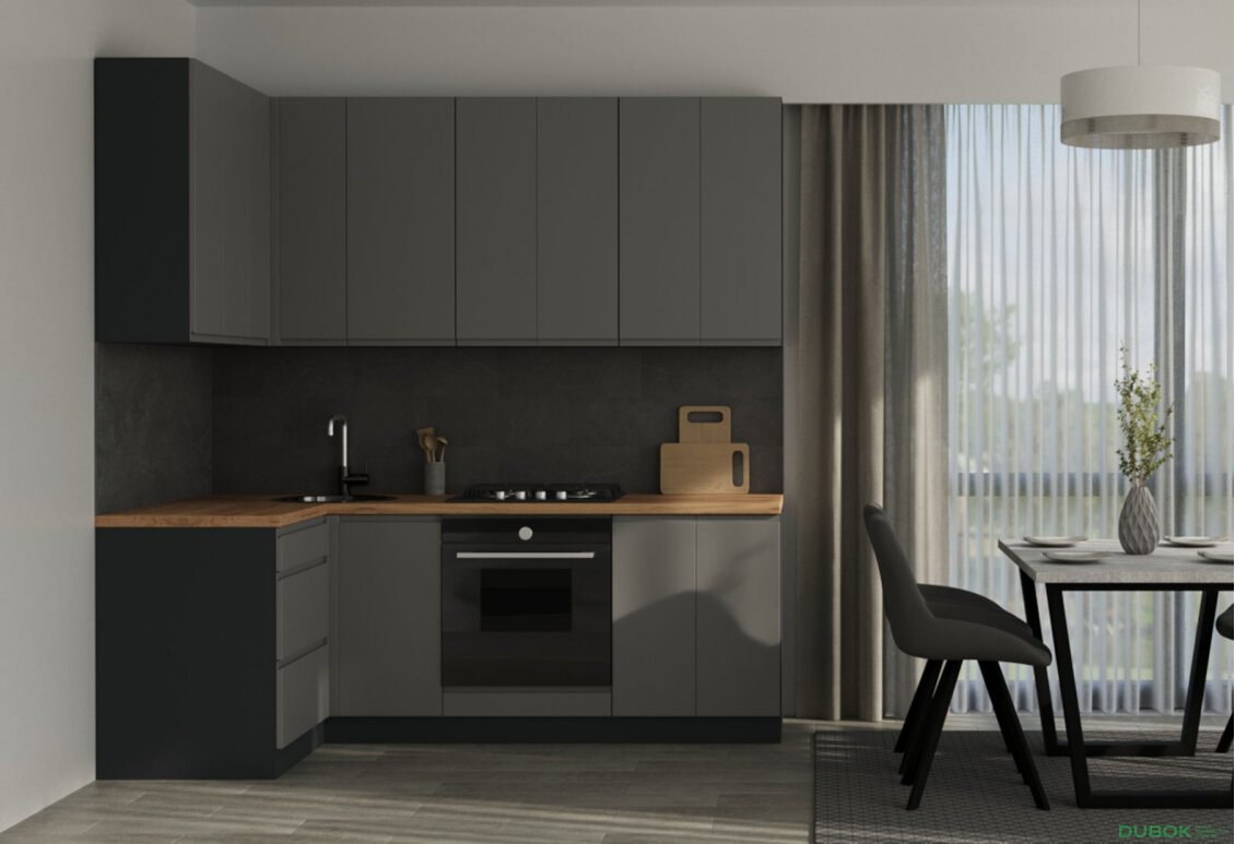 Sada 2.2x1.2 antracit / tmavě šedý mat Interno Luxe