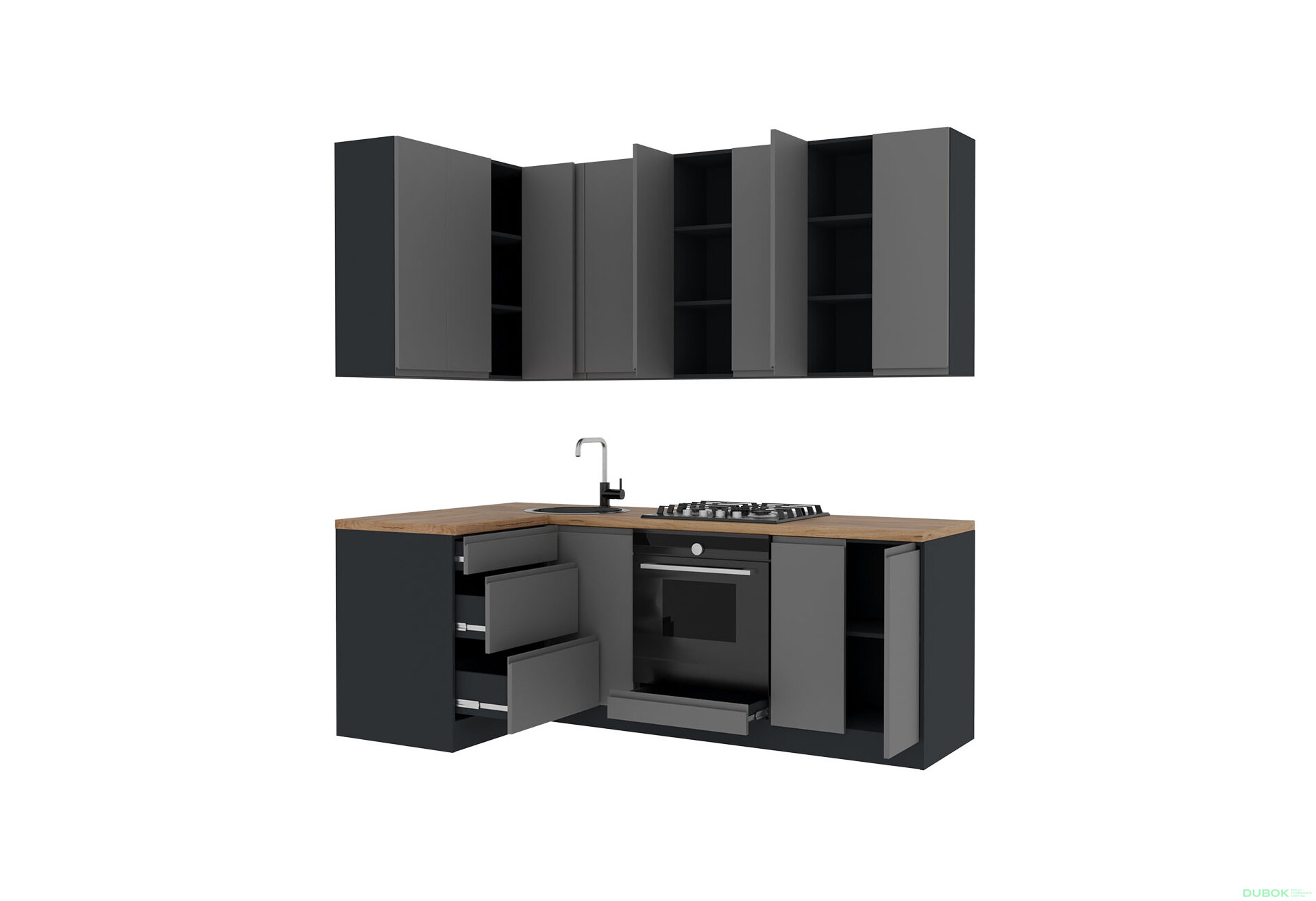 Obrázek 4 - Sada 2.2x1.2 antracit / tmavě šedý mat Interno Luxe