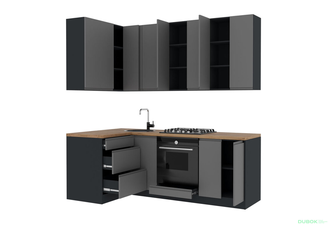 Obrázek 4 - Sada 2.2x1.2 antracit / tmavě šedý mat Interno Luxe