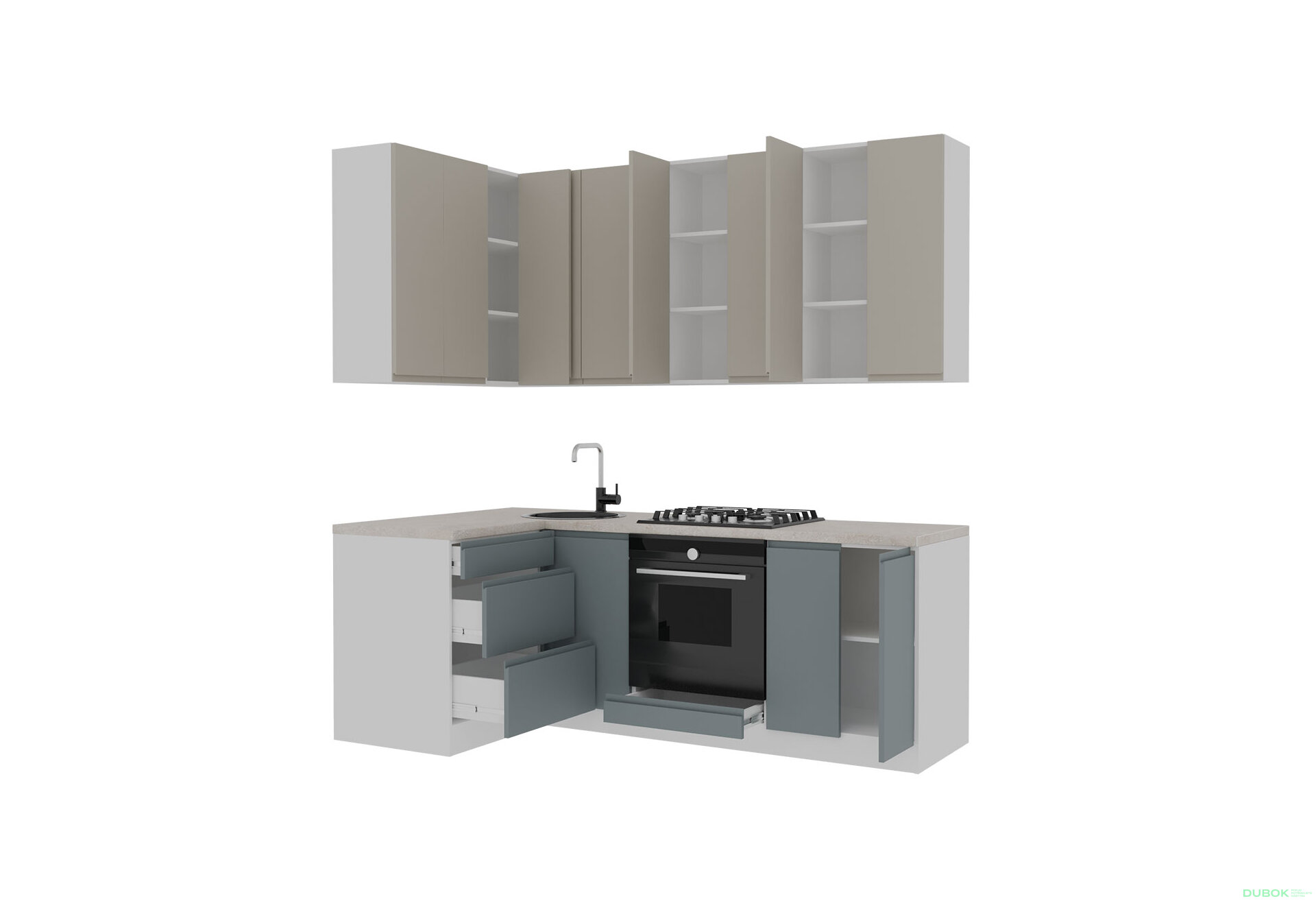 Obrázek 4 - Sada 2.2x1.2 bílá / béžová, šedá matná Interno Luxe