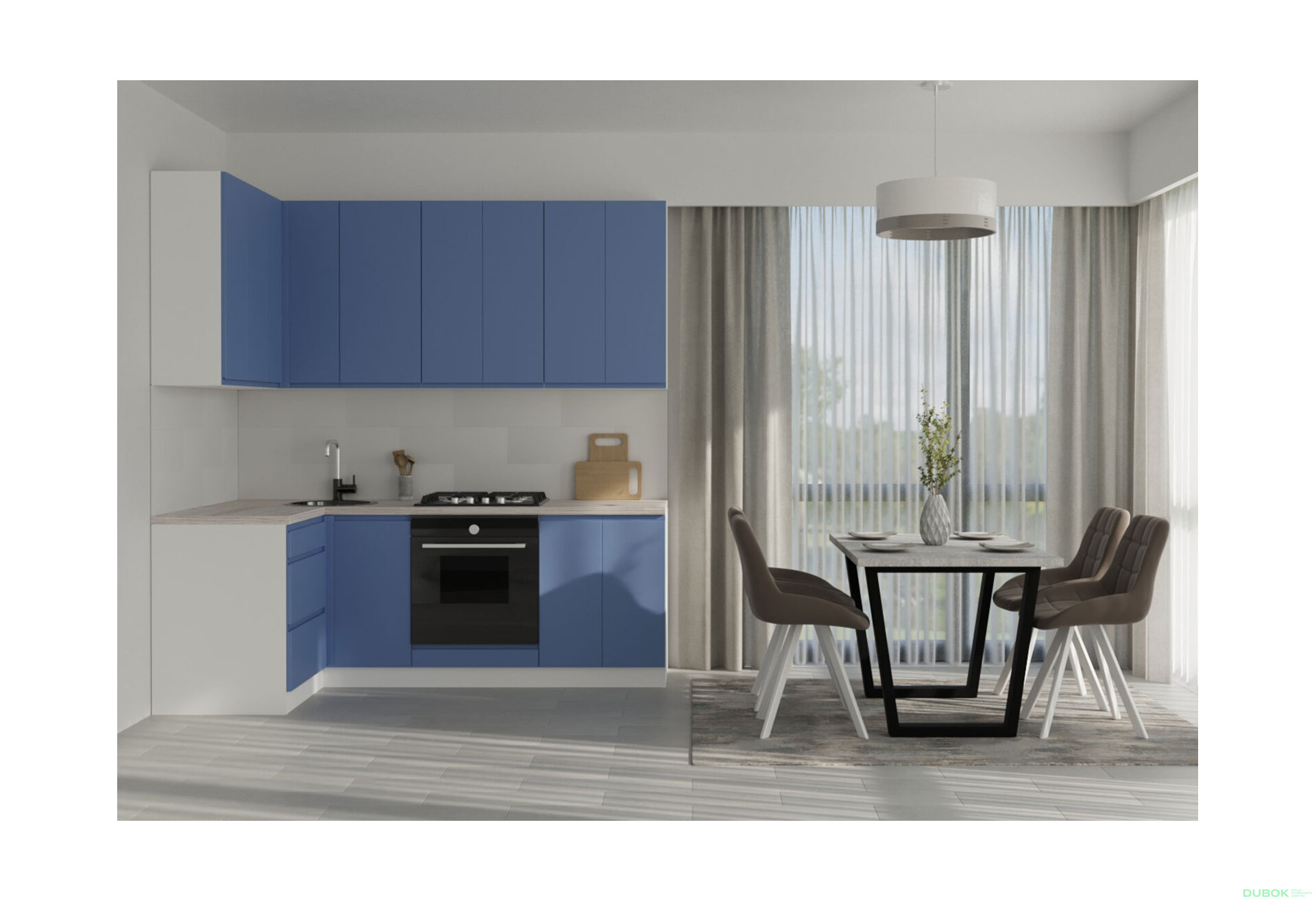 Obrázek 1 - Sada 2.2x1.2 bílá / modrá mat Interno Luxe