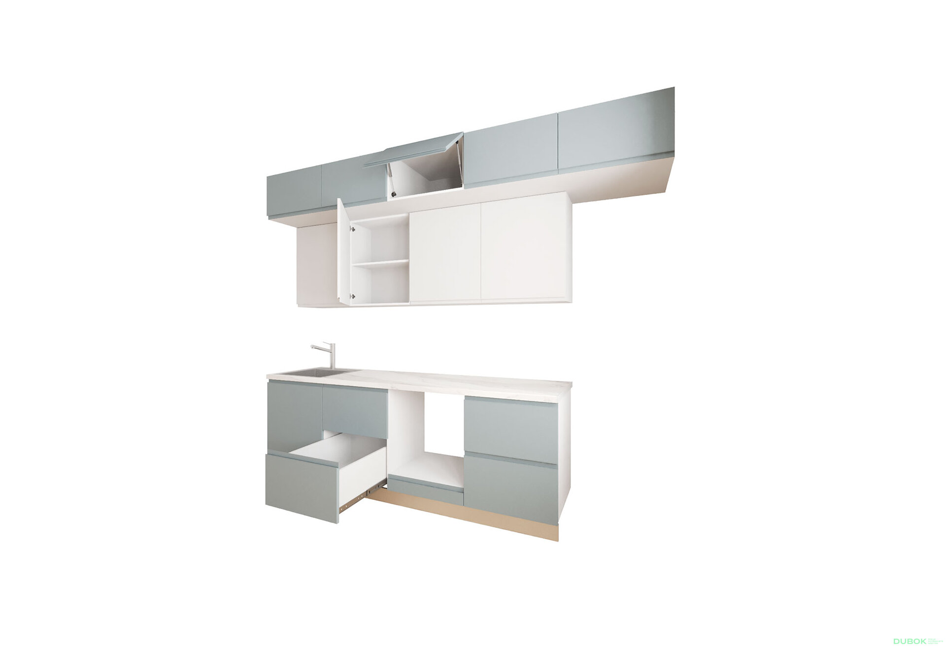 Obrázek 3 - Sada 2.4 k. bílá, f. šedá mat / bílá mat Interno Luxe