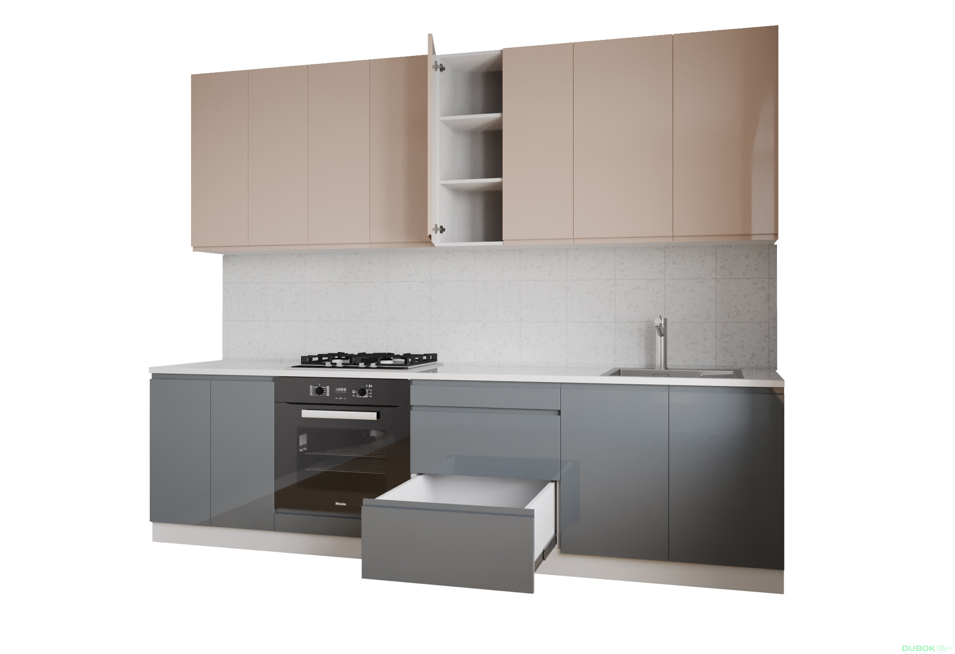 Obrázek 3 - Sada 2.6 k. bílá, f. vrch béžový lesk, spodek šedý lesk Interno Luxe