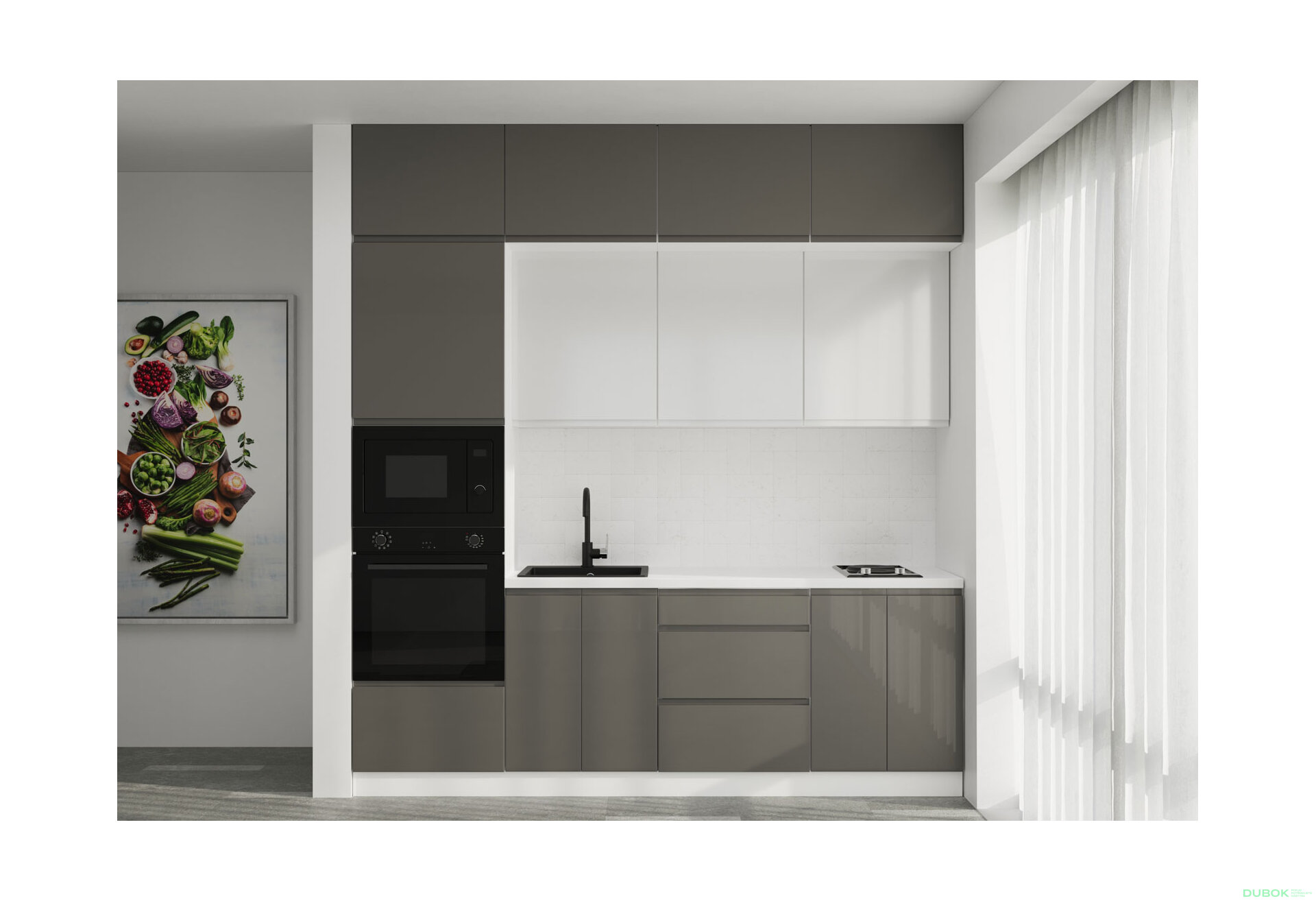 Obrázek 1 - Sada 2.4 Bílá / tmavě šedý lesk, bílý lesk Interno Glaňec Luxe