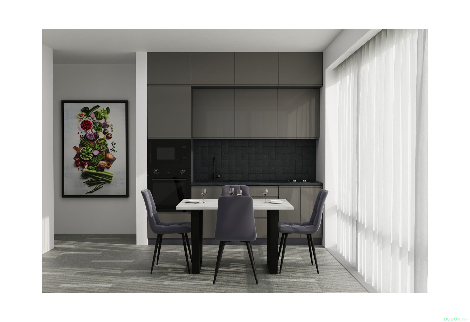 Obrázek 2 - Sada 2.4 Antracit / tmavě šedý lesk Interno Glaňec Luxe