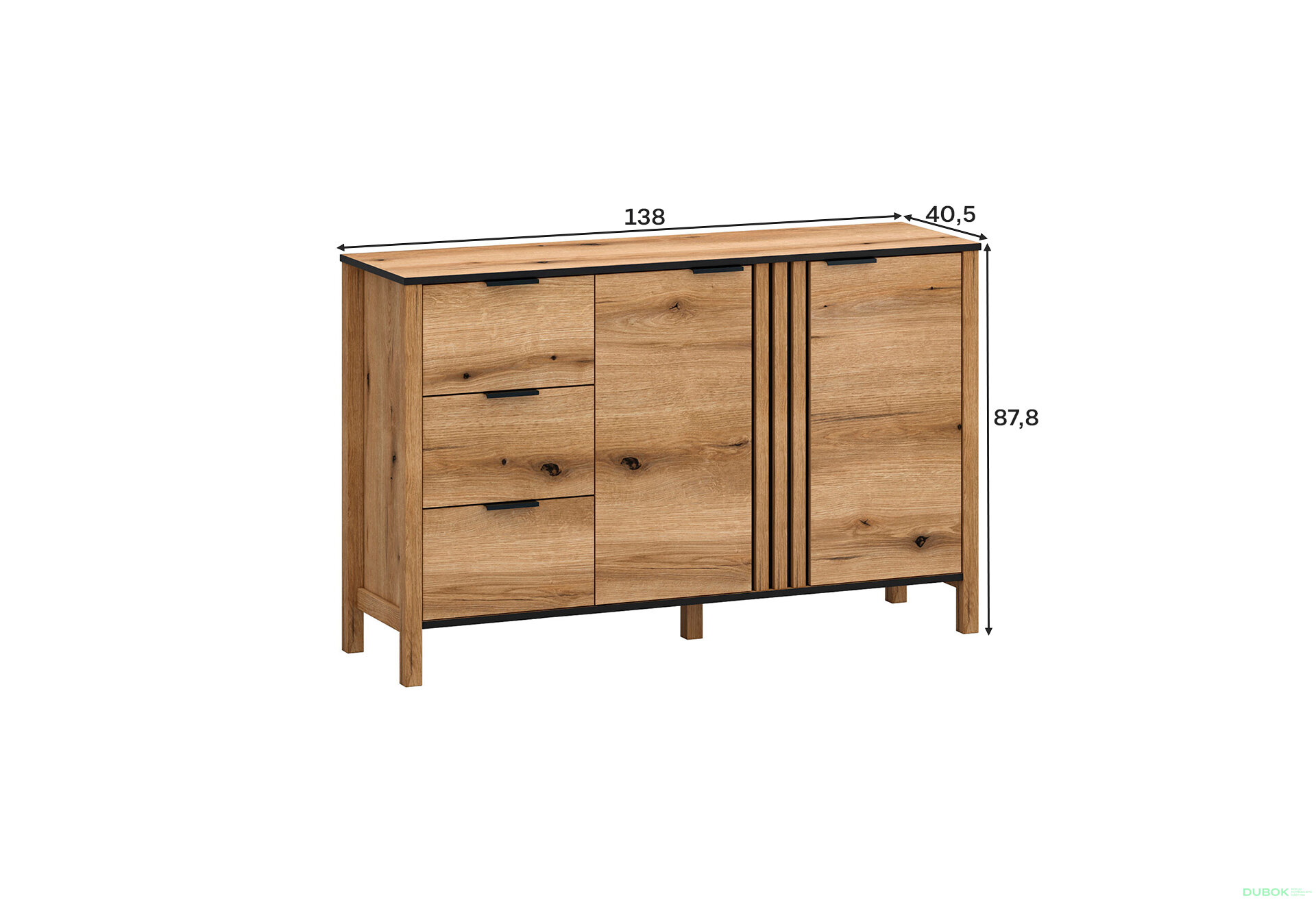 Obrázek 2 - Komoda 2d3s (K) dub evok Helix