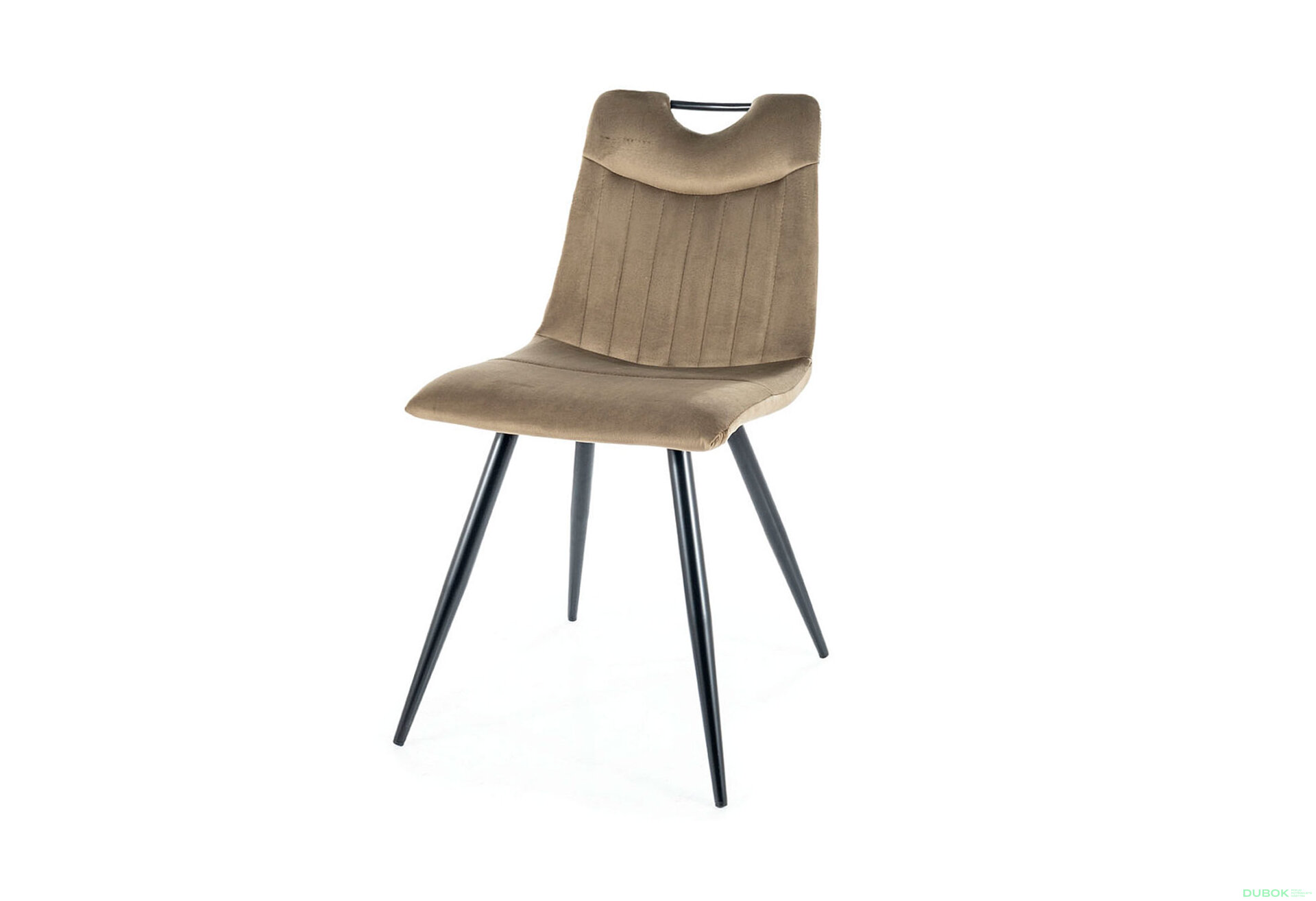 Obrázek 2788 - Stůl Ivy 140x80 + 4 židle Orfe Velvet olivový Bluvel 77 / černý mat