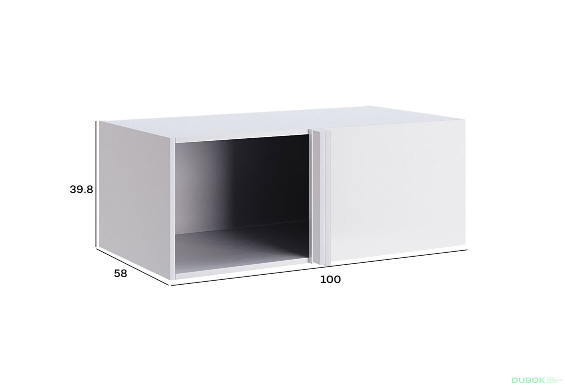 Obrázek 2 - Korpus Nástavec na skříň Roh 90° Bílý lesk Idea