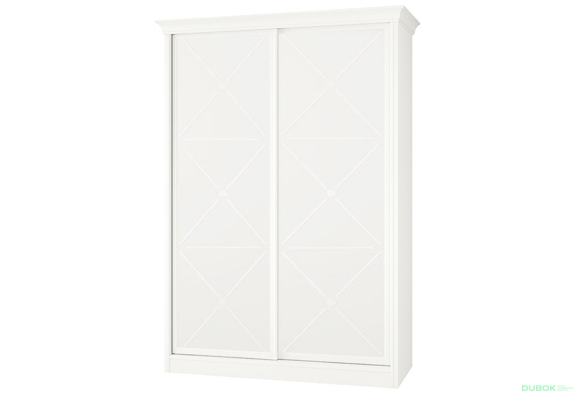 Skříň Rim-Veneziano 2D 1.5 m bílá s římsou, fasádami DTD (s dekorem)