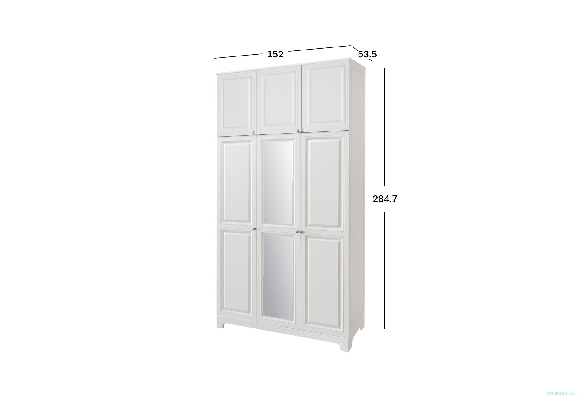 Obrázek 2 - Skříň č. 3 / MDF V.2 + Zrcadlo V.2 + Vysoká nástavba Madrid