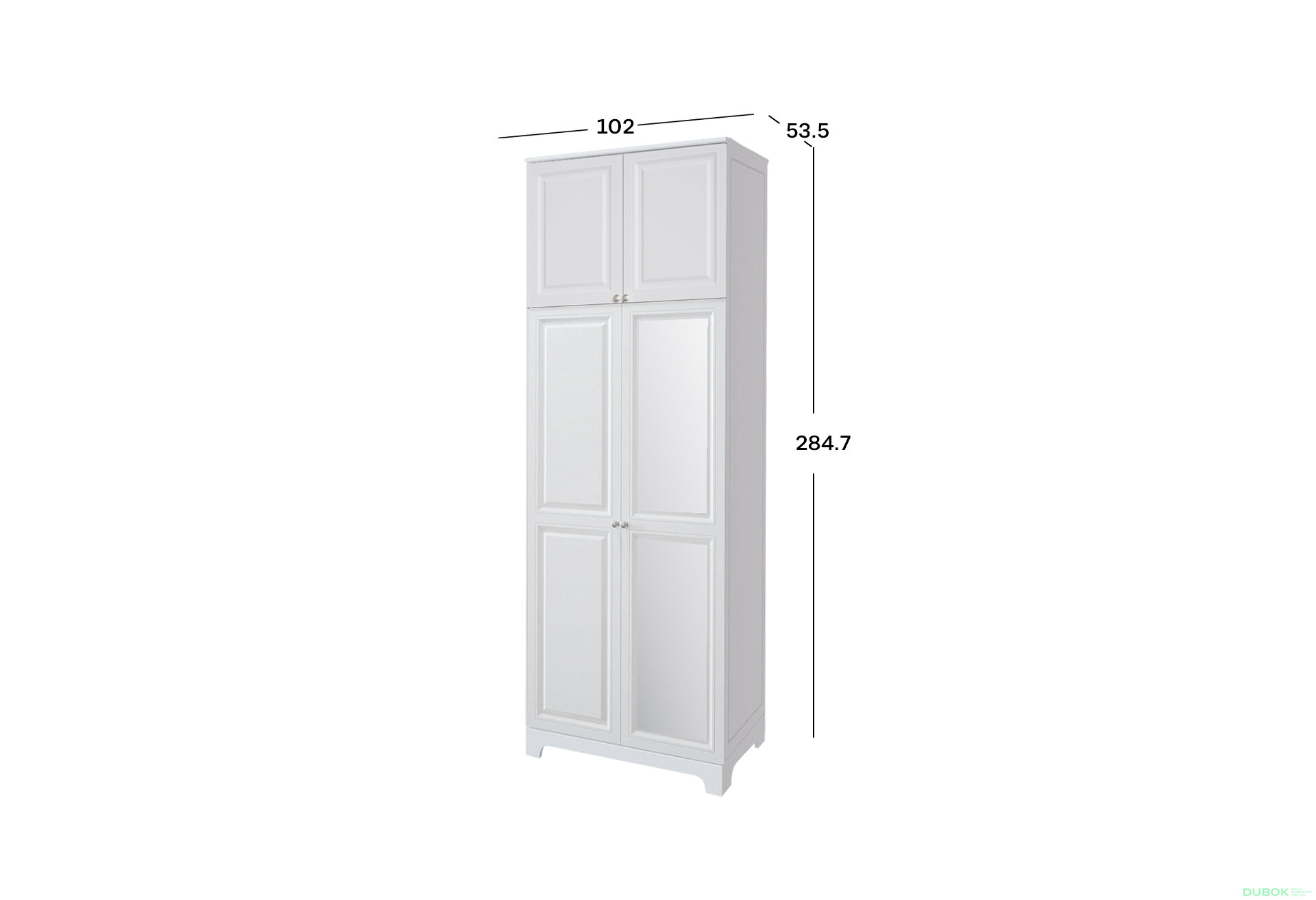 Obrázek 2 - Skříň č. 2 / MDF V.2 + Zrcadlo V.2 + Vysoká nástěnná skříň Madrid