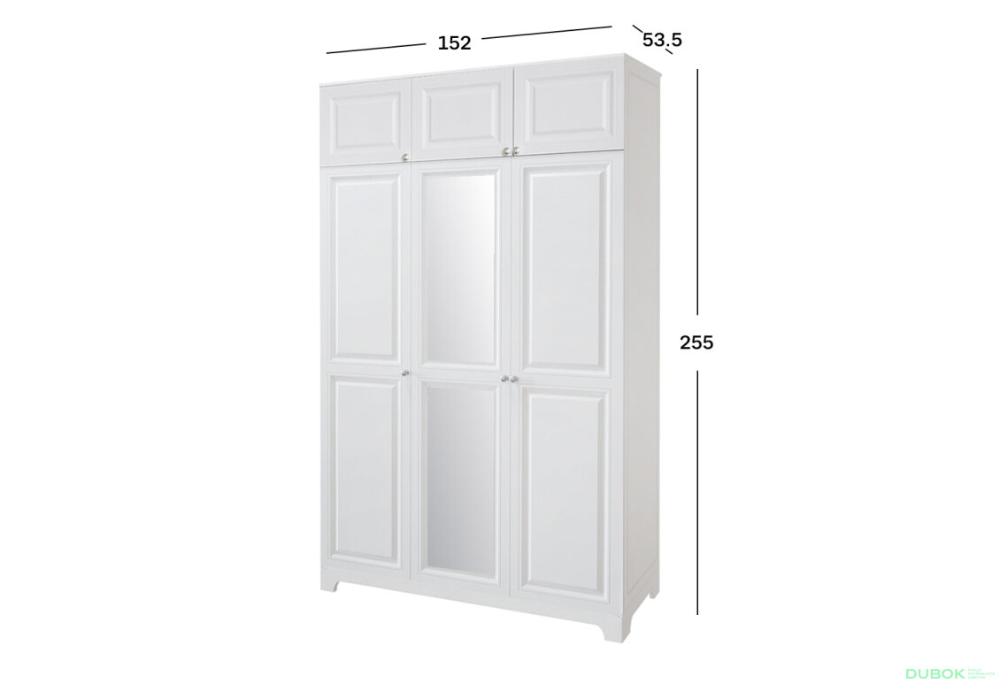 Obrázek 2 - Skříň č. 3 / MDF V.2 + Zrcadlo V.2 + Antresol Madrid