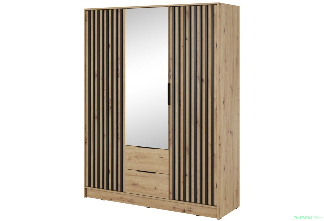 Obrázek 1499 - Skříň 3D se zrcadlem a antresolí artisan Nelly
