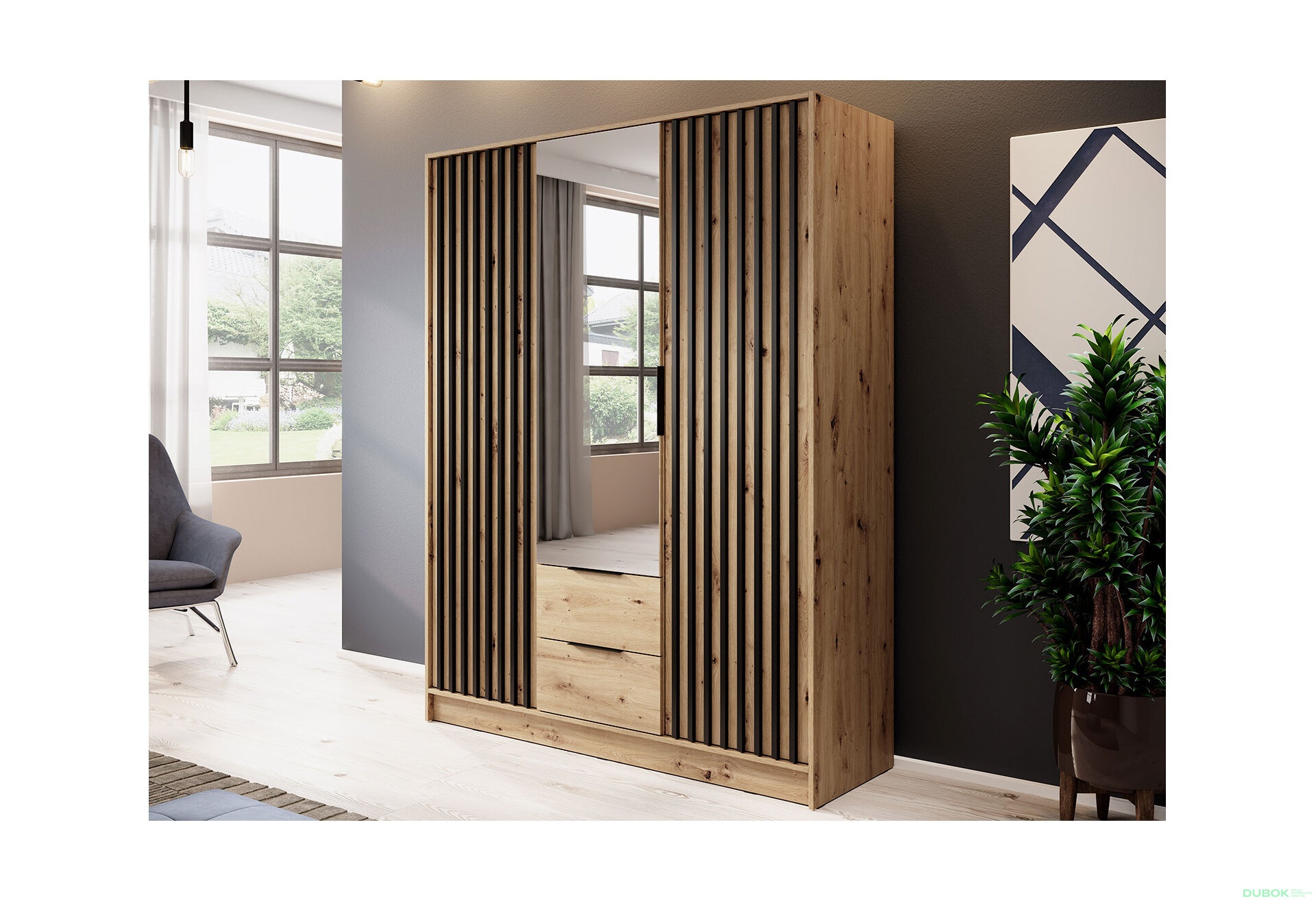 Obrázek 3 - Skříň 3D se zrcadlem artisan Nelly