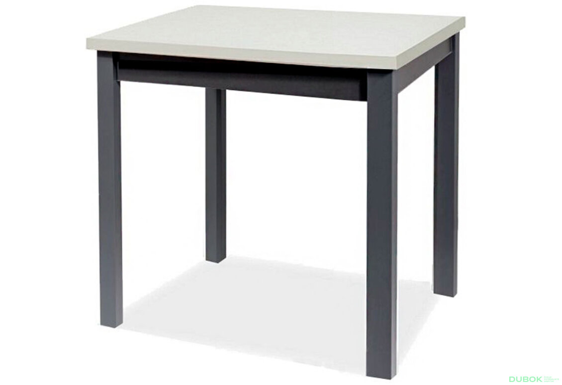 Stůl Adam 90x65 bílý mat / černý