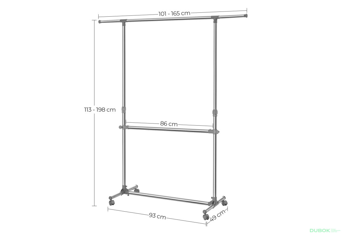 Obrázek 5 - Oblečkový věšák na kolečkách - LLR401