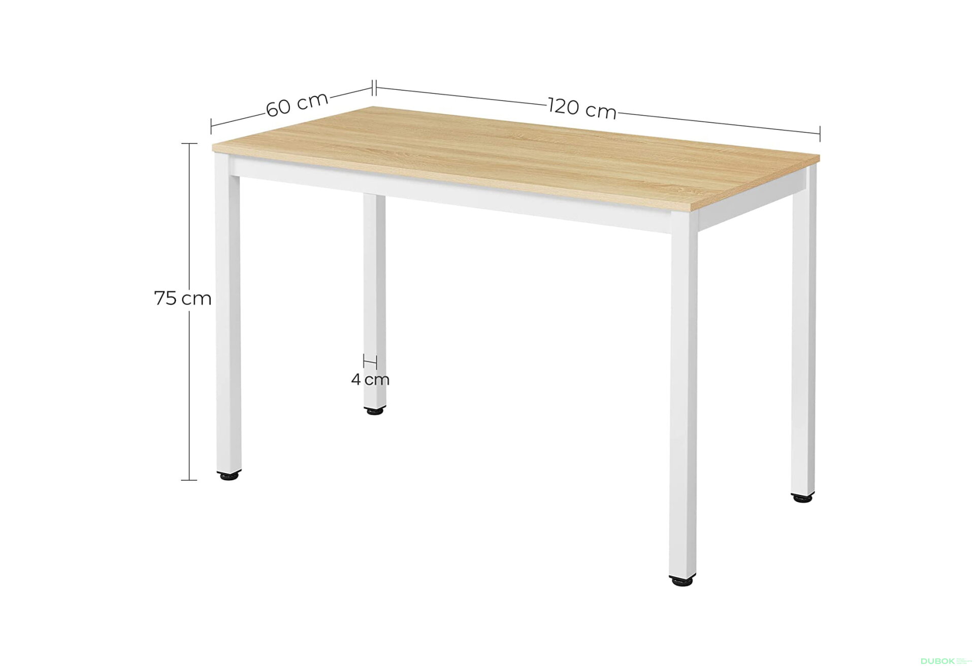 Obrázek 9 - Sada obdélníkový stůl TESSA 120x60 dub + 4 židle OSAKA bílé