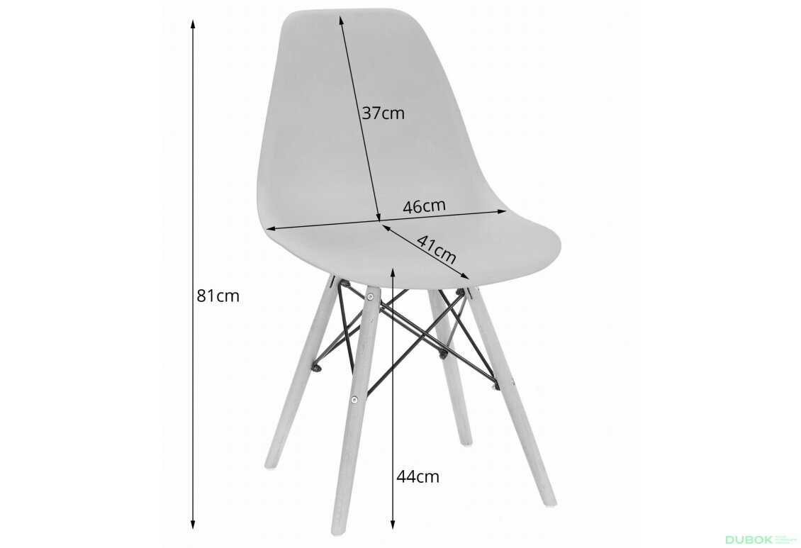 Obrázek 6 - Sada obdélníkový stůl TESSA 120x60 dub + 4 židle OSAKA šedé