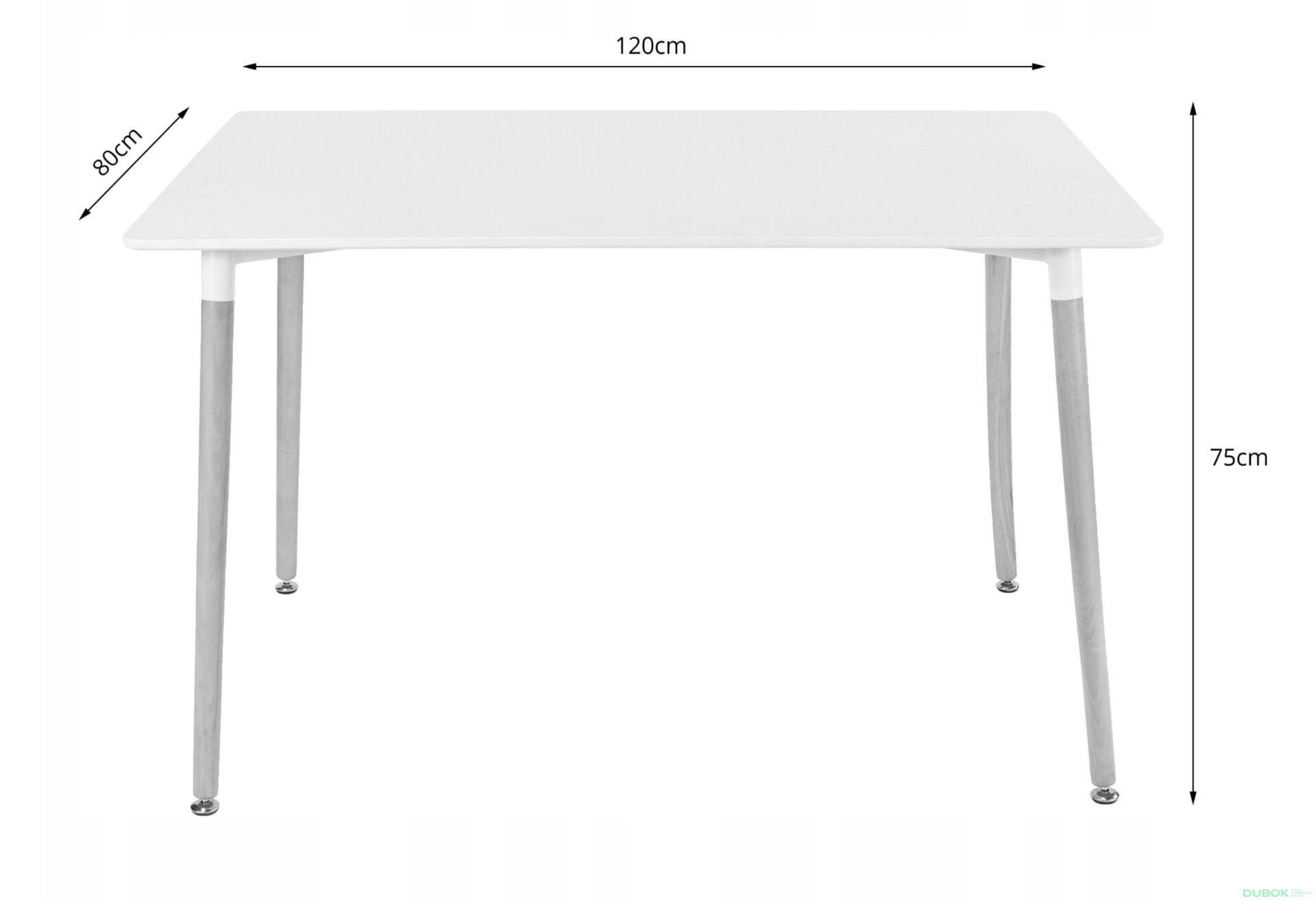 Obrázek 11 - Sada obdélníkový stůl ADRIA 120x80 bílý + 4 židle MARK bílé