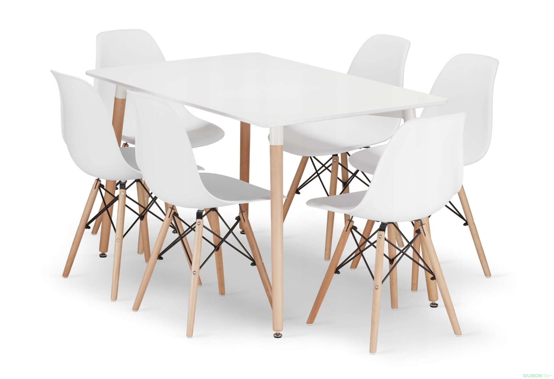 Obrázek 1 - Sada obdélníkový stůl ADRIA 120x80 bílý + 6 židlí OSAKA bílé