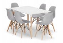 Obrázek 1 - Sada obdélníkový stůl ADRIA 120x80 bílý + 6 židlí OSAKA šedé