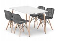 Obrázek 1 - Sada obdélníkový stůl ADRIA 120x80 bílý + 4 židle LAGO šedé