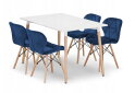 Obrázek 1 - Sada obdélníkový stůl ADRIA 120x80 bílý + 4 židle LAGO modré