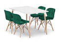 Obrázek 1 - Sada obdélníkový stůl ADRIA 120x80 bílý + 4 židle LAGO zelené